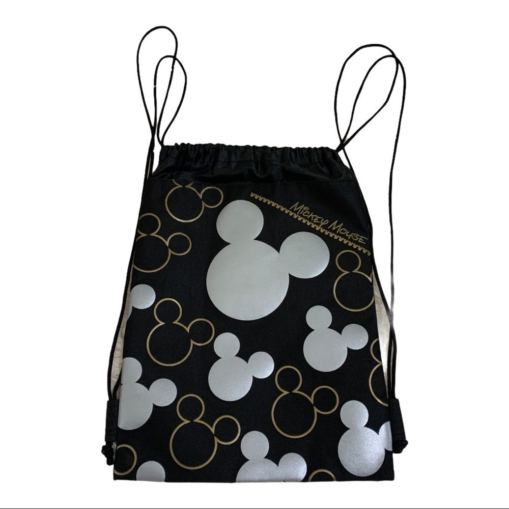 Disney Mickey Mouse Black Gold Silver Backpack